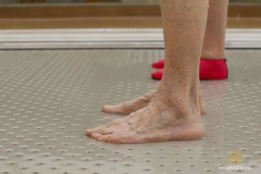 Non-Slip Flooring for older in bathroom