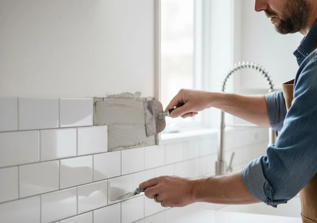 Cosmetic kitchen updates including backsplash and cabinetry that do not require permits