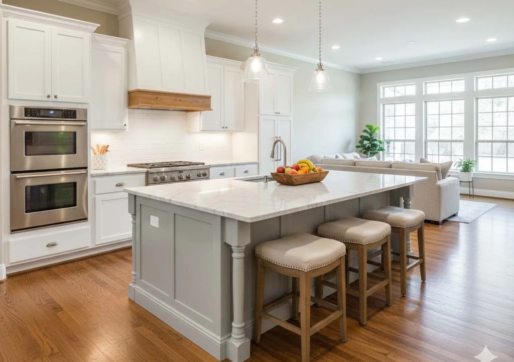 Modern luxury kitchen remodel in Plano increasing home resale value and safety